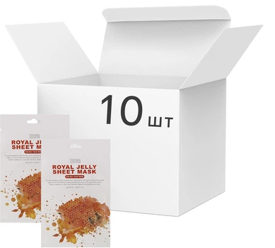 Набір тканинних масок для обличчя Tenzero Royal Jelly Sheet Mask з маточним молочком 10 шт х 25 мл (8800000082683)