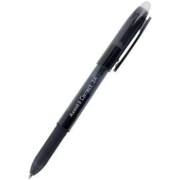 Ручка гелевая пиши-стирай Axent Correct 3Х 0,7 черная (AG1122-01-A)