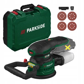 Аккумуляторная эксцентриковая шлифовальная машина на 20 В Parkside® PAEXS 20-Li B2 с листами, без аккумулятора и зарядного