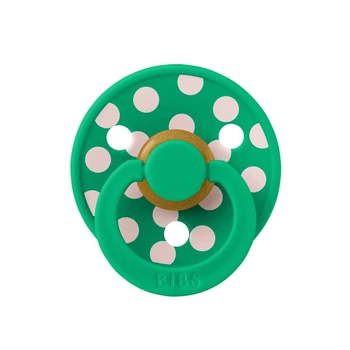 Соска пустушка BIBS Polka Colour Latex кругла 0-6 міс Cactus / Petal
