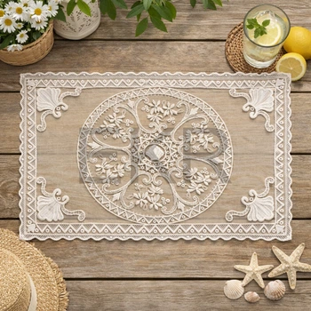 Мереживна серветка на стіл Lace Rosette 30 х 45 см (445-270)