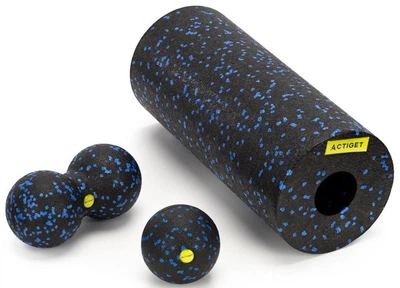 Набір для масажу Actiget М’яч ролер подвійний м’яч Чорно-синій ACT0103 (5908455309257)