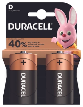 Батарейка щелочная Duracell D/LR20/MN1300, блистер 2шт