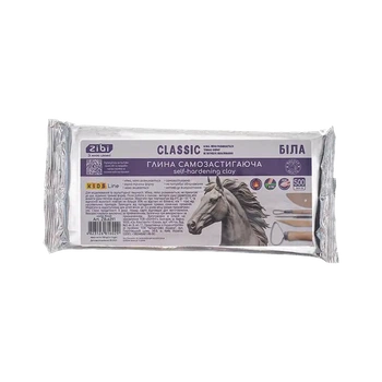 Глина Zibi Classic самозастигаюча 500г біла (ZB.6291)