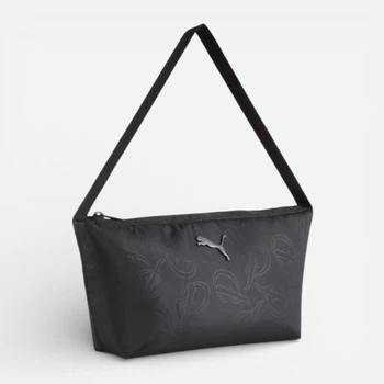 Спортивна сумка багет сідло жіноча маленька Puma Pop 09233607 Black-Script AOP (4069161281655)