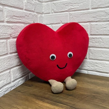 Подушка Серце happy плюшева h40 см червона