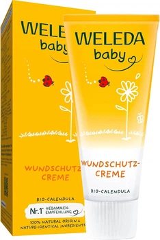 Дитячий ранозахисний крем від попрілостей під підгузок Weleda baby Wundschutz-creme Nappy change Calendula ( зволожує чутливу шкіру малюків) 30 ml