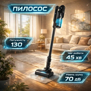 Пилосос бездротовий 2в1 SilverCrest SHAZ 22.2 F7, 130 Вт, циклонний