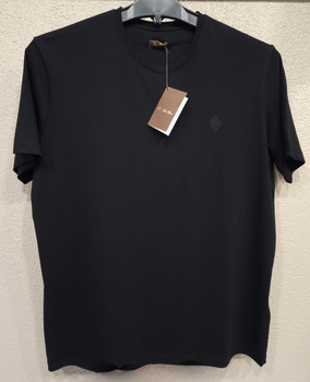 Чоловіча футболка батальна Loro Piana чорний 7ХL (0660)