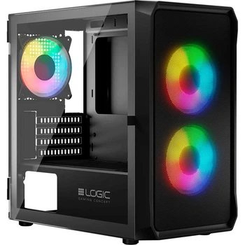 Корпус для ПК Logic concept PORTOS MESH+GLASS ARGB fans 3x120mm BLACK (m519437)
