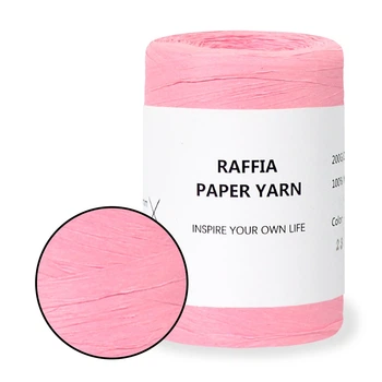 Пряжа Raffia Paper Yarn, Розовый лотос №23: 200г 240м. Нитка для вязания, 100% бумага, Рафия Пейпер Ярн.