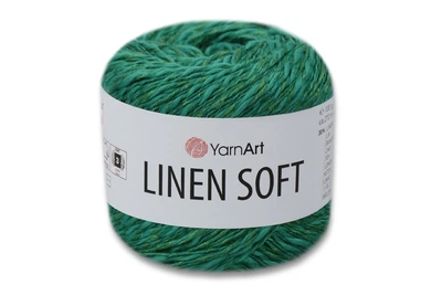 Пряжа YarnArt Linen soft, Изумруд №7315, 100 г 272 м- нить лен, вискоза, хлопок для вязания