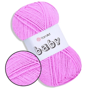 Пряжа YarnArt Baby, Роза №635, 100% акриловая детская нитка для игрушек, пинеток, пледов, одежды, для вязания спицами и крючком
