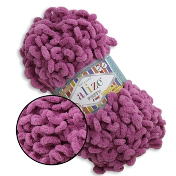 Alize Puffy Fine NEW, Барби №178 (100г/14м) плюшевая нитка с готовыми петлями для вязания руками пледа игрушек и балаклавы, Ализе Пуффи Файн