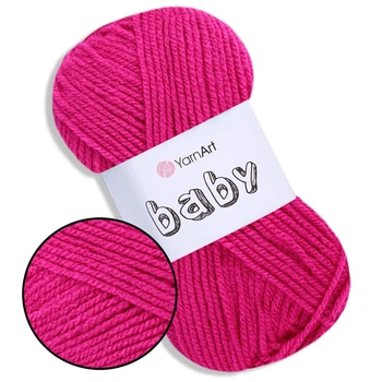 Пряжа YarnArt Baby, Азалия №8041, 100% акриловая детская нитка для игрушек, пинеток, пледов, одежды, для вязания спицами и крючком