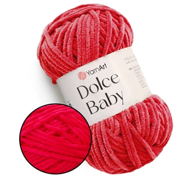 YarnArt Dolce Baby, Малиновый №759 − плюшевая пряжа ЯрнАрт Дольче Беби, 50 г / 85 м, для вязания игрушек, пледов, пинеток и детской одежды