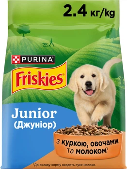 Сухой корм для щенков Purina Friskies Junior с курицей, овощами и молоком 2.4 кг (7613034232205)