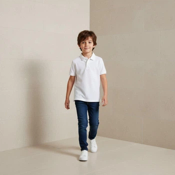 Белая футболка поло с коротким рукавом для мальчика 116-122 см (6-7Y) George