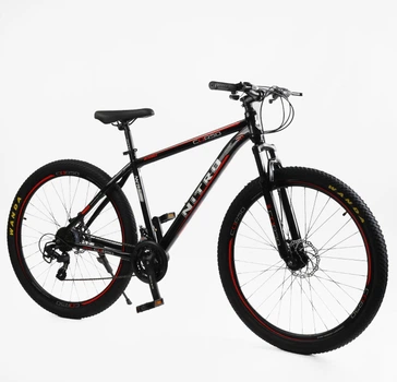 Велосипед Спортивный 29 дюймов Corso NEW NITRO NT-188 оборудование Saiguan стальная рама 19 дюймов 21 скорость. Black and Red (170166)