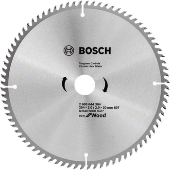 Пиляльний диск Bosch 254*30мм 80 зубів Eco 2608644384