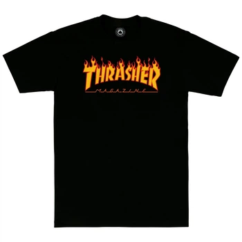 Чорна Футболка LOYS Thrasher Flame унісекс Трешер Трешер XS