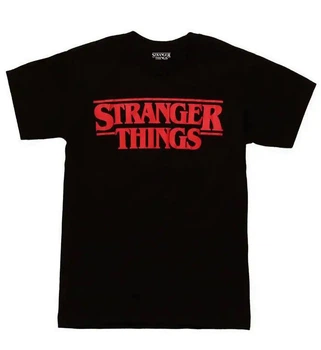 Чорна Футболка LOYS Stranger Things (дуже дивні справи) чорні футболки унісекс (чоловіча, жіноча, дитяча) XXL