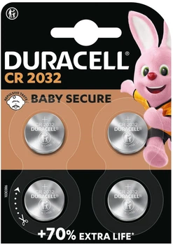 Спеціальна літієва батарейка типу «таблетка» Duracell 2032 3V, (DL2032/CR2032), 4 шт. (6806460)