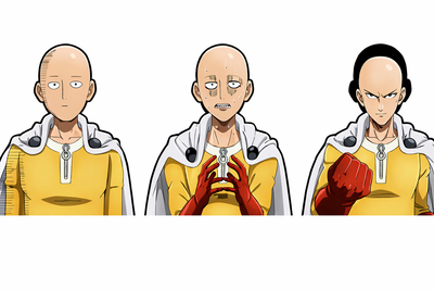 Голографічна наклейка Ванпанчмен Сайтама One Punch Man Saitama 5 см