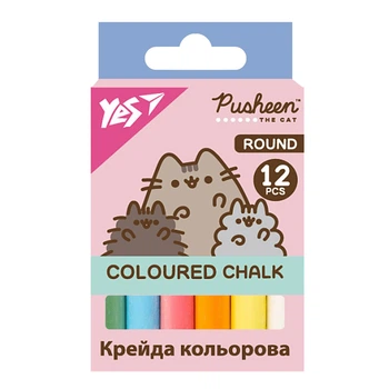 Крейда кольорова 12шт. YES 400556 Pusheen, кругла /400556/