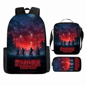 Рюкзак школьный Stranger Things + сумка через плечо + пенал, 3 в 1 - странные дела - Нетфликс сериал 5