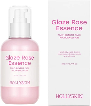 Мультифункциональная розовая микроэмульсия для лица Hollyskin Glaze Rose Essence 200 мл (4823109705586)