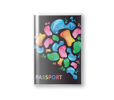 Блокнот Аркуш Passport А6 40 аркушів у клітинку м'яка обкладинка в ПВХ чохлі Кольорові краплі (1В169)