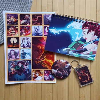 Набор Клинок рассекающий демонов Kimetsu no Yaiba Клинок який знищує демонів из 4 предметов 18167