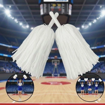 Помпони для черлідінгу та танців білі 2 шт | Cheerleading Pom Poms White
