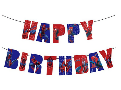 Гірлянда «Happy Birthday» у стилі Людина-Павук / Spider-Man Happy Birthday Banner,