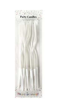 Свічки для торта білі хвилясті 12 см / White Wavy Cake Candles Коктейльні святкові свічки, набір 12 шт