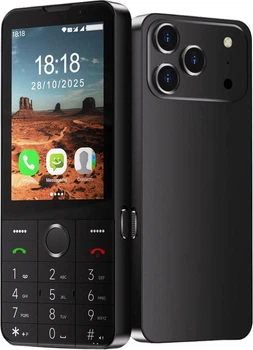 Кнопочный телефон-смартфон UNIWA F27 Pro 4G на Android + мессенджеры (WhatsApp, Facebook, TikTok, Youtube), Черный