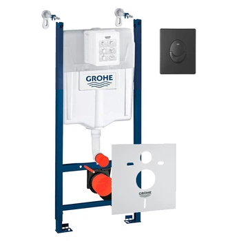 Инсталляция для унитаза GROHE Rapid SL с кнопкой черная матовая 3884000G_38505KF0