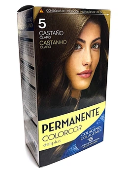 Фарба для волосся Deliplus Permanente Colorcor з колагеном та 5 оліями тон № 5.0 Світло-каштановий Castaño Claro