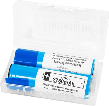 Акумулятори Blow 18650 літій-іонні 2750 2 шт 3.6V Samsung box (5900804120698)