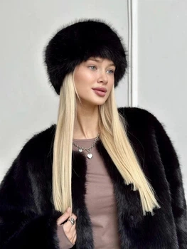 Жіноча шапка зі штучного хутра FURGLAM чорна з підкладкою