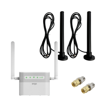 4G інтернет-комплект ERGO R023 для міста та транспорту + 2 антени Mobile Guard 10 dBi на магнітах (900–2600 МГц)