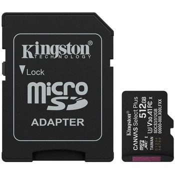 Модуль флеш-пам'яті Kingston 512GB microSDXC Canvas Select Plus Gen3 Card + Adapter