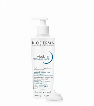 Ультра заспокійливий охолоджувальний гель крем Bioderma Atoderm Intensive Gel-Cream 200 мл для сухої чутливої атопічної шкіри тіла (3701129802663)