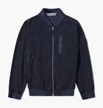 Бомбер Stone Island Cupro Cotton Twill Bomber Jacket Blue 781542629-V0020 XXL