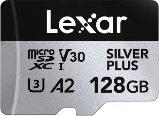 Набір карт пам'яті Lexar Professional Silver Plus microSDXC 128GB UHS-I U3 V30 + SD адаптер (LMSSIPL128G-B2ANG)