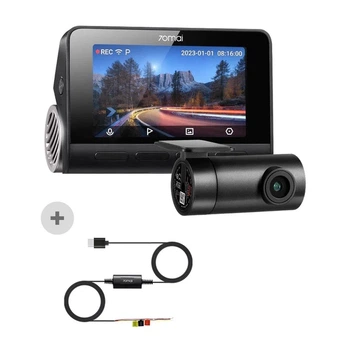 Автомобильный видеорегистратор 70mai Dash Cam 4K A810S + Задняя камера RC24 + парковочный кабель кабель UP03