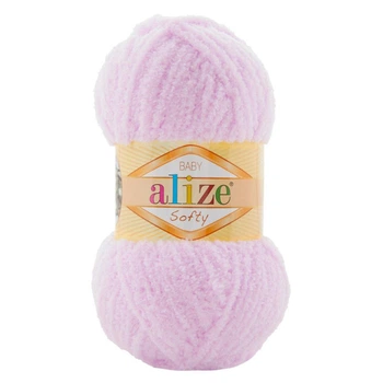 Пряжа Alize Softy, плюшевая, №511 светло-розовый, 50 гр