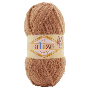 Пряжа Alize Softy, плюшевая, №261 светло-коричневый, 50 гр