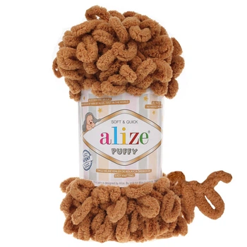 Пряжа Alize Puffy, плюшевая с петлями, 179 кемел, 100 гр